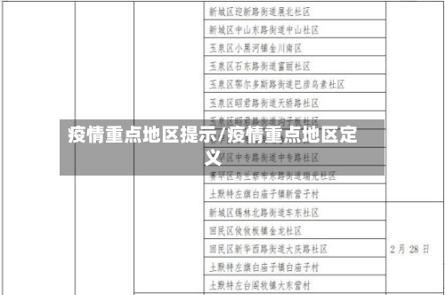 疫情重点地区提示/疫情重点地区定义