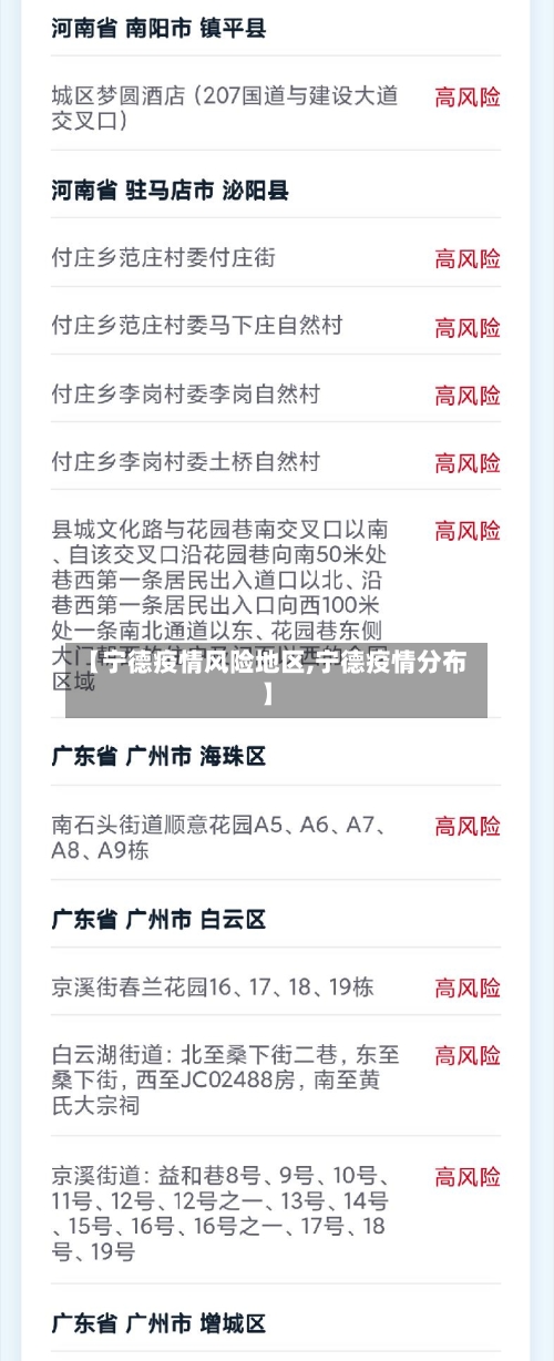 【宁德疫情风险地区,宁德疫情分布】