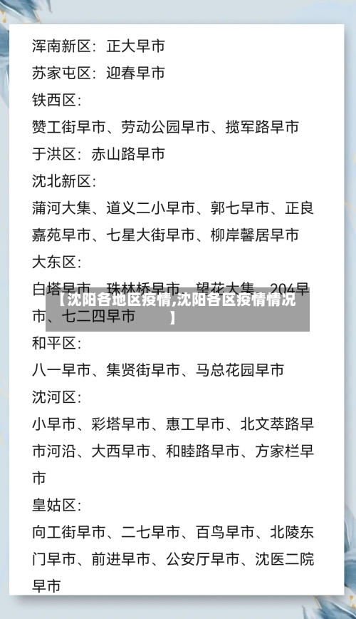【沈阳各地区疫情,沈阳各区疫情情况】