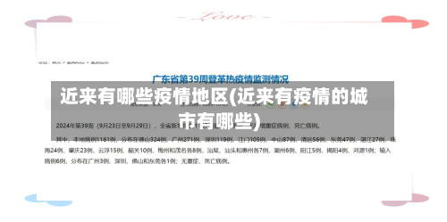 近来有哪些疫情地区(近来有疫情的城市有哪些)